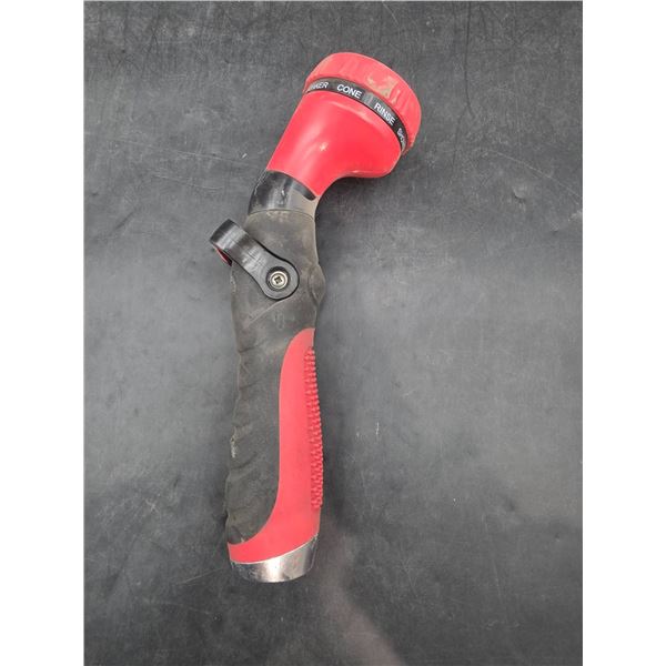 Multi-Setting Adjustable Garden Hose Spray Nozzle, Red and Black