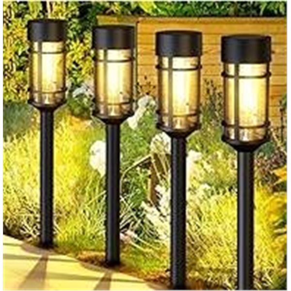 Solar Filament Pathway Lights, 4-Pack, Warm White LED