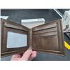 Image 2 : Dark Brown Leather Bi-Fold Wallet by Jonnies Jeans with Card Slots and ID Window