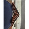 Image 3 : Red-Brown Leather Bi-Fold Wallet by Jonnies Jeans with Card Slots and ID Window