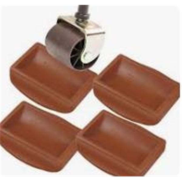 Lot of 6 Brown Plastic Caster Cups fits to All Wheels of Furniture