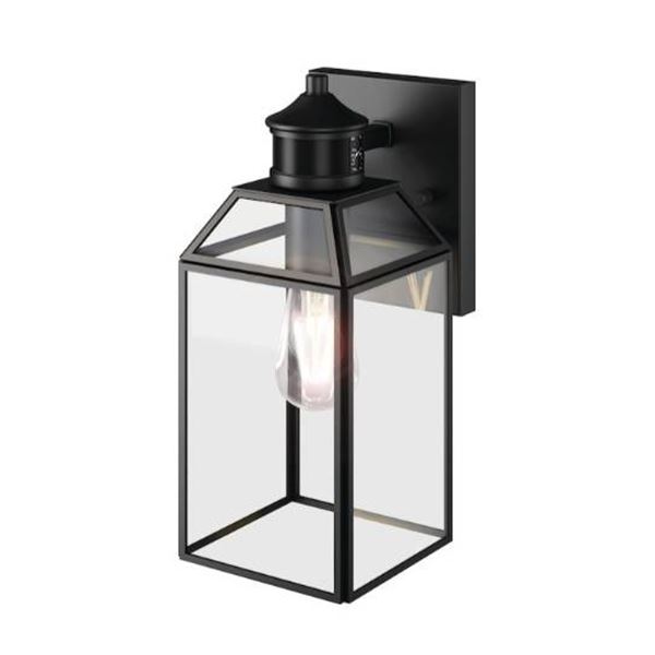 Good Earth Lighting Black Square Motion Sensor Outdoor Wall Sconce – 11.6-in with Matte Bla