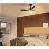 Image 1 : Edinburg 48″ Matte Black LED Light Smart Ceiling Fan with Remote Control and Brass Accents