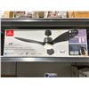 Image 2 : Edinburg 48″ Matte Black LED Light Smart Ceiling Fan with Remote Control and Brass Accents