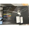Image 4 : Edinburg 48″ Matte Black LED Light Smart Ceiling Fan with Remote Control and Brass Accents