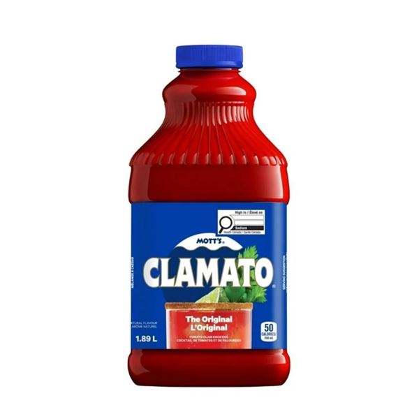 Clamato Liquid Tomato Juice Blend 4 x 1.89L Bottles