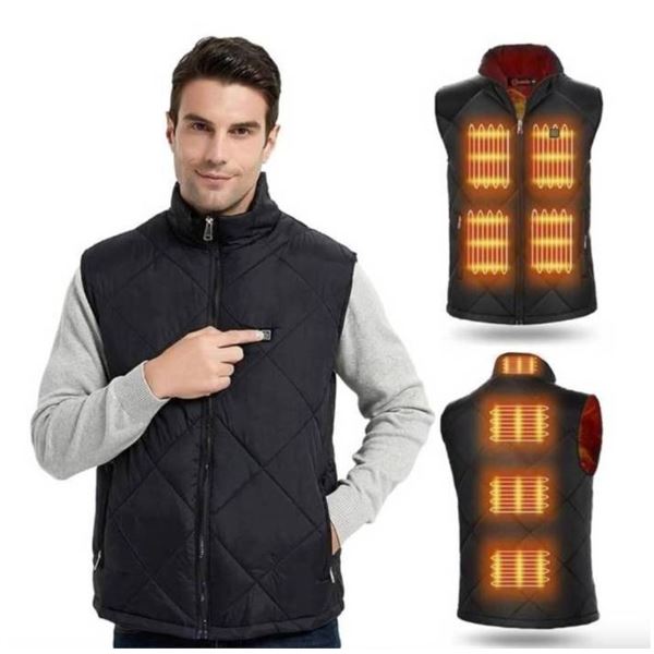 LeapSee Heated Apparel Men’s Heated Vest with Battery Pack XL