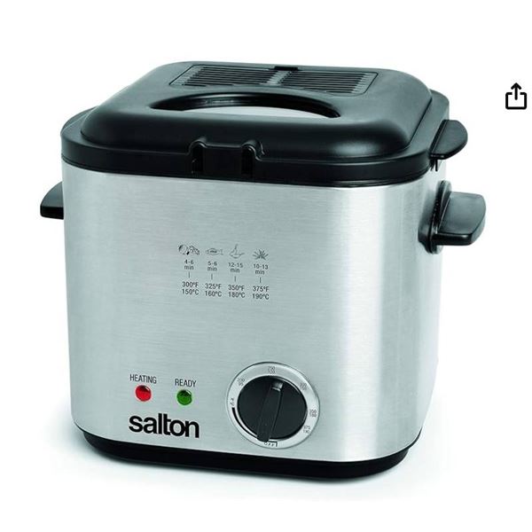 Salton Compact Deep Fryer With Adjustable Temperature Control