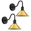 Image 1 : JOPESO Wall Sconce Set With Clear Glass Shade and Golden Finish, Set of Two