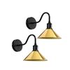 Image 2 : JOPESO Wall Sconce Set With Clear Glass Shade and Golden Finish, Set of Two
