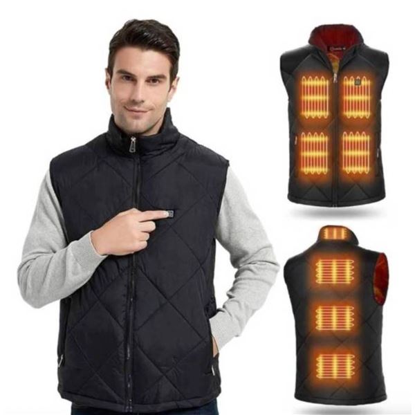 LeapSee Heated Apparel Men’s Heated Vest with Battery Pack XL