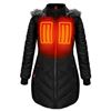 Image 1 : ActionHeat Women’s Large 5V Battery Heated Long Puffer Jacket W/ Fur Hood in Black