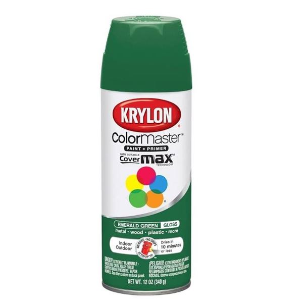 Krylon Colormaster Spray Paint Set, 6 Cans of 340g Each Emerald Green