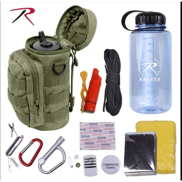Rothco Water Bottle Survival Kit – Item #52720 with Contents Included