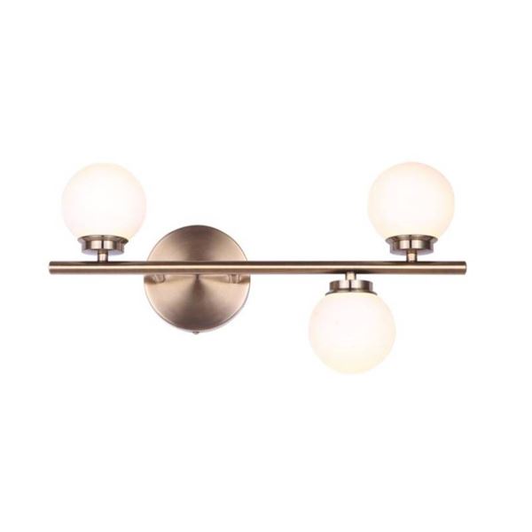 Carnam Poppy 3-Light Gold Metal Wall Sconce