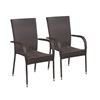 Image 1 : Outdoor stackable chairs 2 pcs Resin wicker Brown