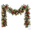 Image 1 : 2.7 m (9 ft.) Decorated Garland Pre-Lit with 90 LED Lights