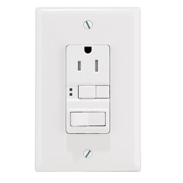 Self-Testing Outlet/Switch GFCI – 15 A 125 V/AC – White Lot of 4
