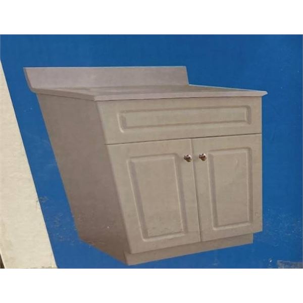 24-Inch White Vanity with Cultured Marble Top