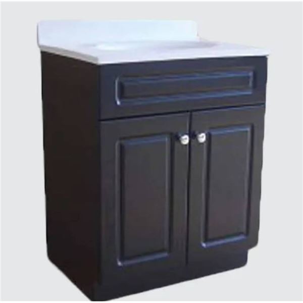24-Inch Espresso Vanity With Cultured Marble Top