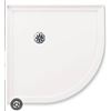 Image 1 : White Corner Shower Base With Drain Hole – One Side has Large Chip out of wall flange