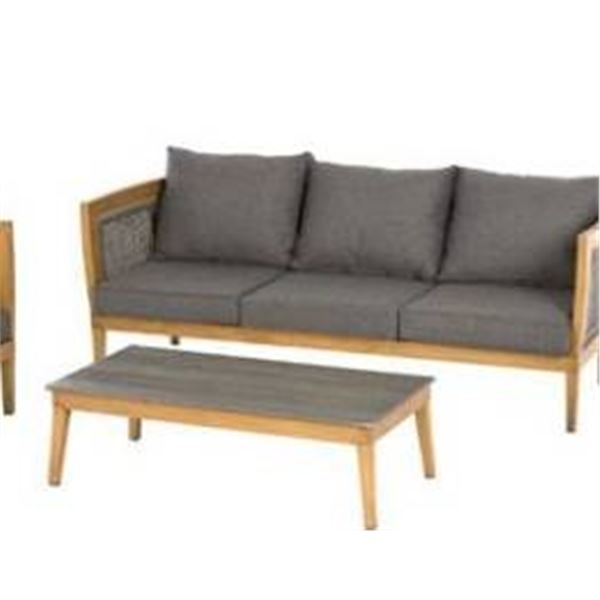 Verona Rattan Outdoor 3 Seat Sofa and Coffee Table Set with ***Minor damage***