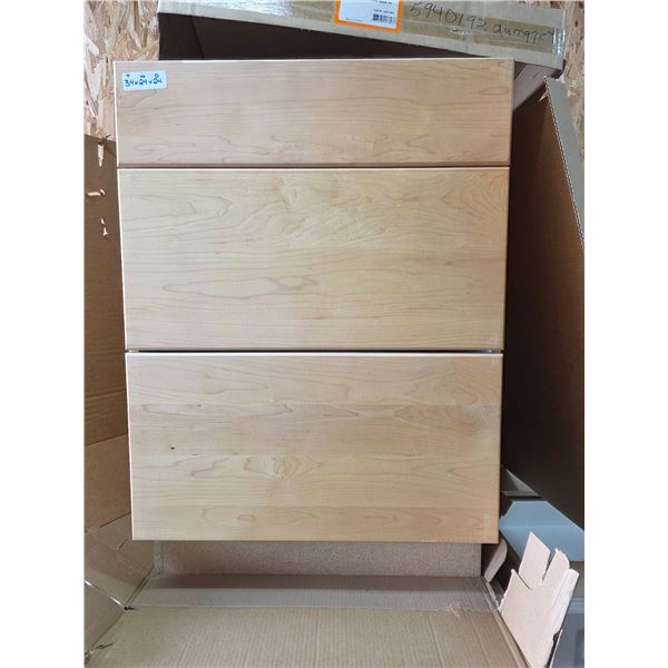 Flat Maple 3-Drawer Bank FM-FA24DRAWER, 34x24x24, Made in Canada