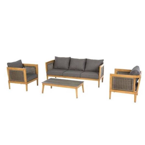 Verona Rattan Outdoor 5-Piece Furniture Set with Sofa, Chairs, and Coffee Table – ***Minor 