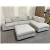 Image 1 : THOMASVILLE – MILES 3PC FABRIC SECTIONAL WITH STORAGE OTTOMAN