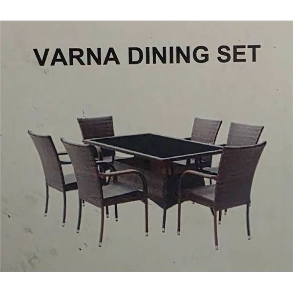 Varna Dining Set with Six Chairs and Rectangular Table ***Table not as shown in stock photo***