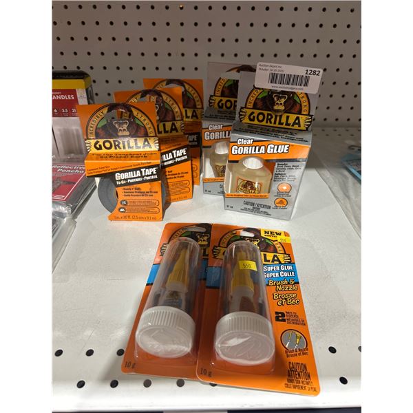 Lot of Gorilla Adhesives and Tape Set with 3 Tapes, 2 Glues, 2 Super Glues