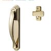 Image 1 : Ideal Security DX Pull Handle Set with Back Plate (Bright Brass)