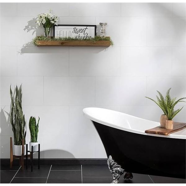 Palisade 25.6 in. x 14.8 in. Interlocking Vinyl Waterproof Wall/Backsplash Tiles for Kitchen or Bath