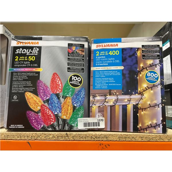 Sylvania Stay-Lit Color LED and Clear Mini Light Sets, 800 Total Lights