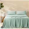 Image 1 : Comfy Bamboo World 9900 Platinum Series King Sheet Set – Mint Green