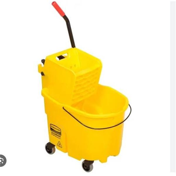Rubbermaid 7580 Yellow WaveBrake Mop Bucket With Wringer Combo
