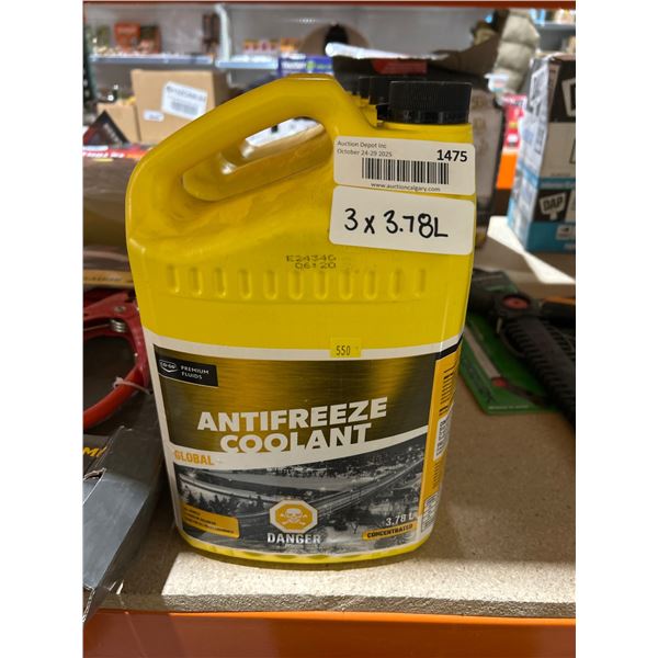 3 Jugs Prestone Yellow Antifreeze Coolant 3.78 L Each
