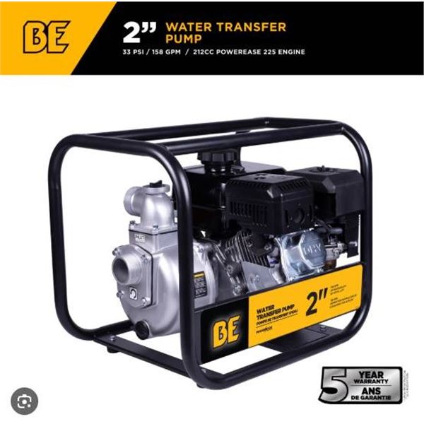 BE 2-Inch Water Transfer Pump with 212cc PowerEase Engine