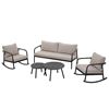 Image 1 : Allen + Roth Zuri 5-Piece Conversation Set with Beige Olefin Cushions and Black Finish Frame