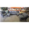 Image 1 : 5 piece Outdoor Patio Sofa Set with Cushioned Seating – Gray Wicker & Gray Cushions