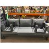 Image 3 : 5 piece Outdoor Patio Sofa Set with Cushioned Seating – Gray Wicker & Gray Cushions