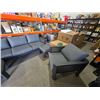 Image 8 : 5 piece Outdoor Patio Sofa Set with Cushioned Seating – Gray Wicker & Gray Cushions