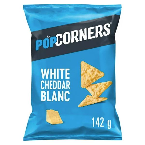 PopCorners White Cheddar Flavored Popped-Corn Snacks, 6x142g