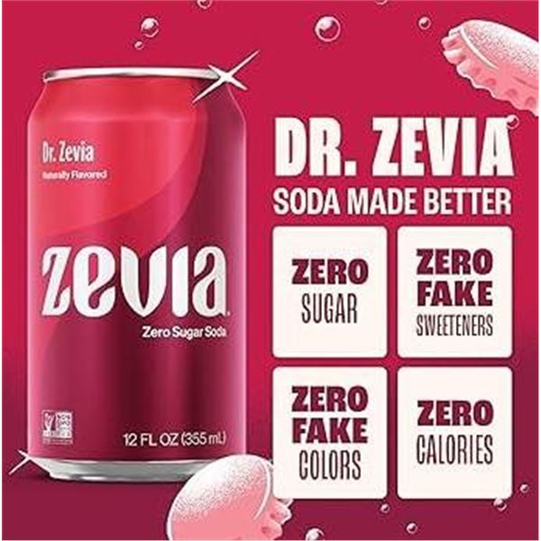 Zevia Soda Zero Sugar Dr. Zevia 24x355ml Cans