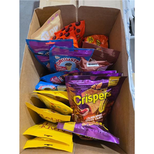 Snack Lot Including Crispy Chips and Sweets