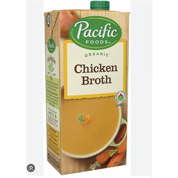 Pacific Foods Organic Chicken Broth, 946mL, Case of 12