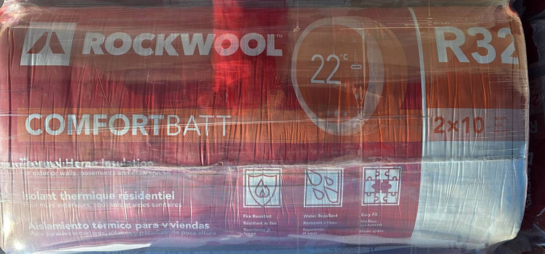 Rockwool R 32 ROCKWOOL Comfortbatt R-32 Stone Wool Insulation for 2×10 Wood Stud, 29. ...