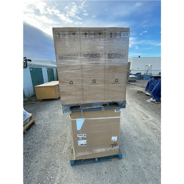 Assorted  Pallet Lot of  EBSU Cabinets on stacked Pallets