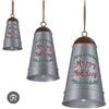 Image 1 : Set of 3 Metal Hanging Bells with Holiday Design