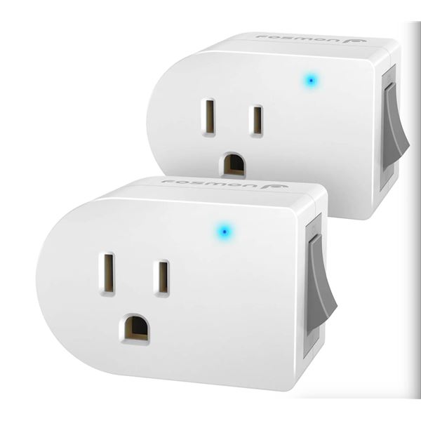 Pack of 2 Fosmon 1-Outlet Surge Protector Adapter with On/Off Switch (245J, 125VAC, 60Hz)